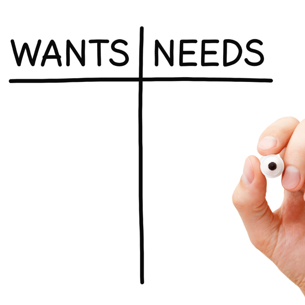 Wants vs. Needs
